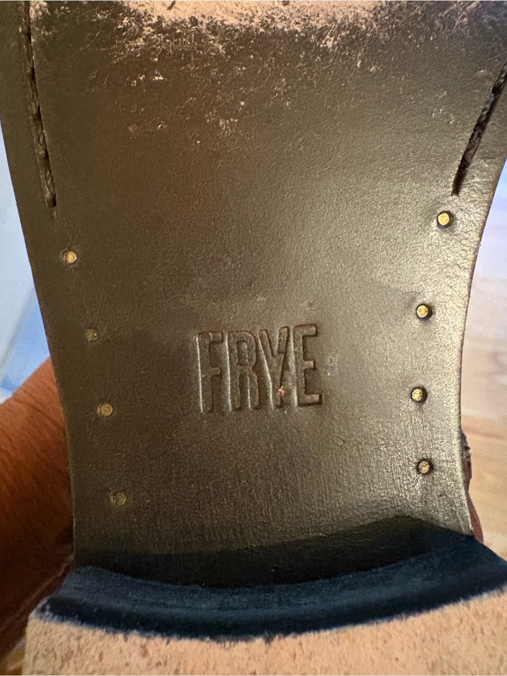 Frye women’s Melissa Tab Tall Leather Riding Boots - Brown Size M- 8.5 - Picture 8 of 10